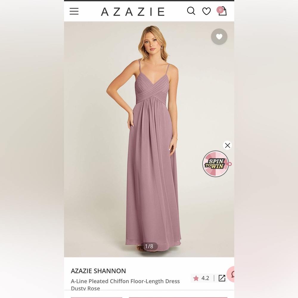 Azazie Shannon Dress in Dusty Rose